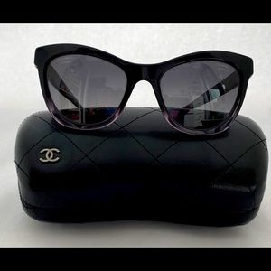 CHANEL gradient black to grey sunglasses polarized lens 5350c.1561/S8 cat eye